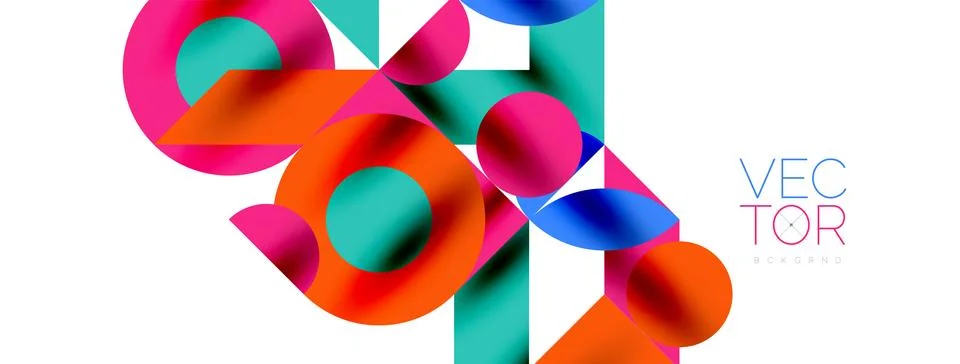 Circle pattern, round elements with lines and arrows composition for wallpaper Stock Illustration