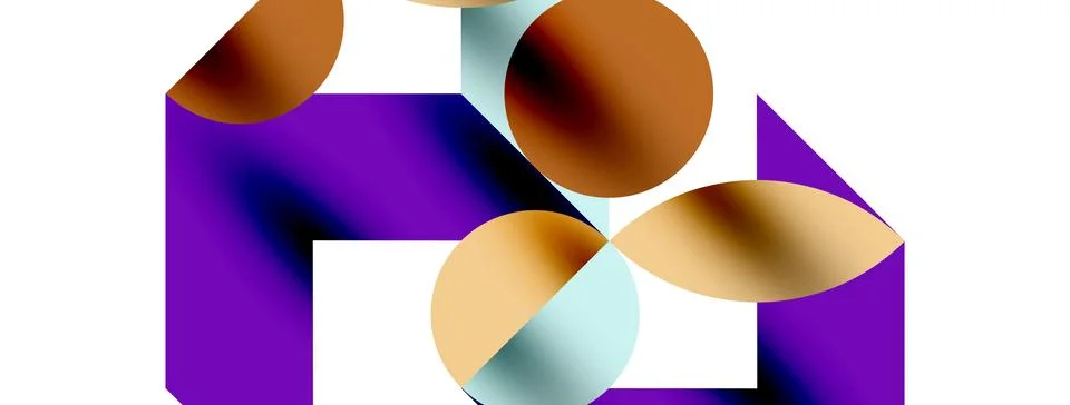 Circle pattern, round elements with lines and arrows composition for wallpaper Illustrazione stock