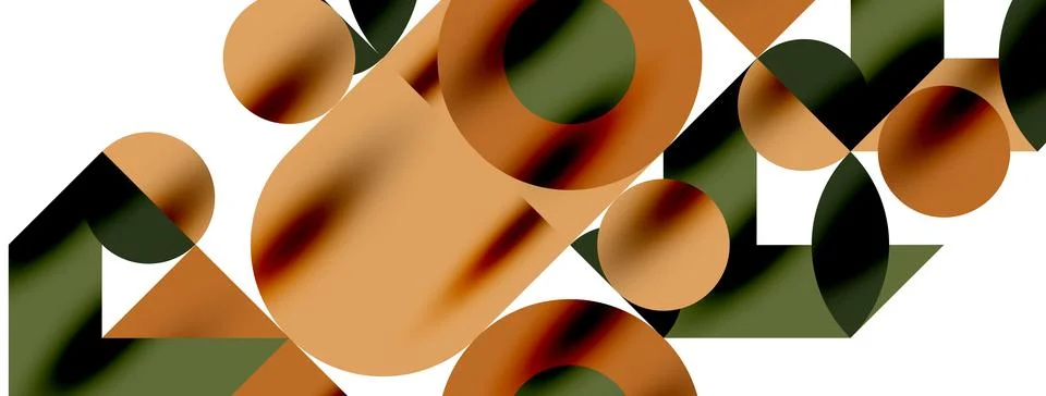 Circle pattern, round elements with lines and arrows composition for wallpaper Stock Illustration