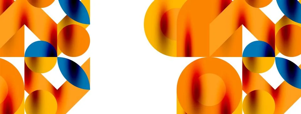 Circle pattern, round elements with lines and arrows composition for wallpaper Stock Illustration