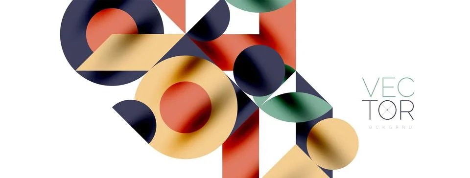 Circle pattern, round elements with lines and arrows composition for wallpaper Stock Illustration