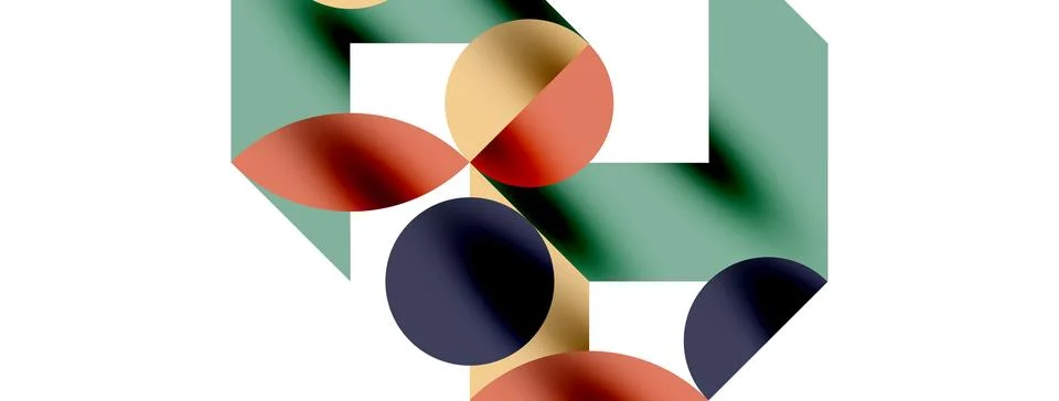 Circle pattern, round elements with lines and arrows composition for wallpaper 스톡 일러스트