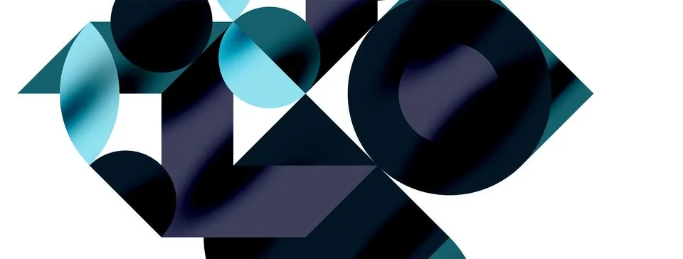 Circle pattern, round elements with lines and arrows composition for wallpaper Illustrazione stock