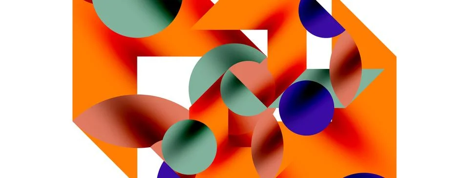 Circle pattern, round elements with lines and arrows composition for wallpaper Illustrazione stock