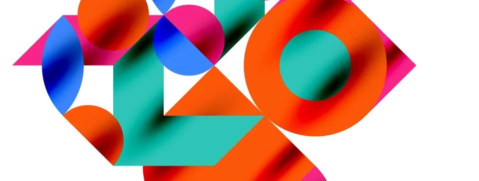 Circle pattern, round elements with lines and arrows composition for wallpaper Stock Illustration