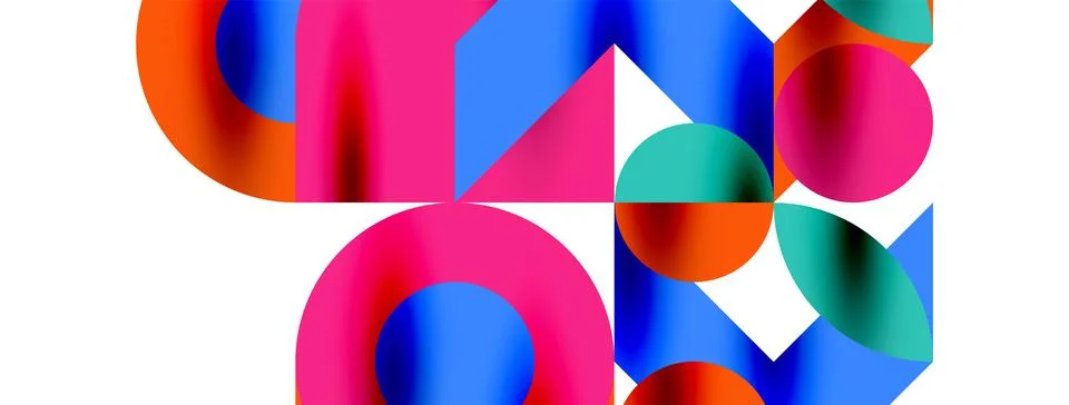 Circle pattern, round elements with lines and arrows composition for wallpaper Stock Illustration