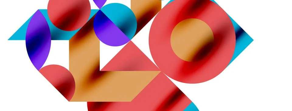 Circle pattern, round elements with lines and arrows composition for wallpaper Stock Illustration