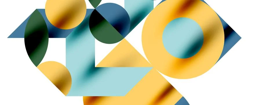 Circle pattern, round elements with lines and arrows composition for wallpaper Stock Illustration