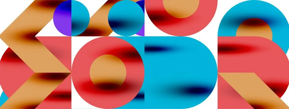 Circle pattern, round elements with lines and arrows composition for wallpaper Stock Illustration