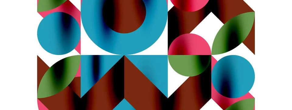 Circle pattern, round elements with lines and arrows composition for wallpaper Stock Illustration