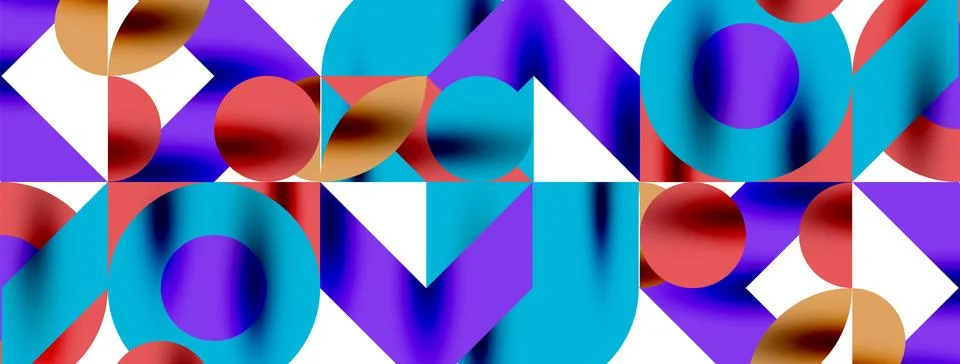 Circle pattern, round elements with lines and arrows composition for wallpaper Illustrazione stock