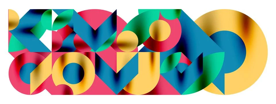 Circle pattern, round elements with lines and arrows composition for wallpaper Stock Illustration