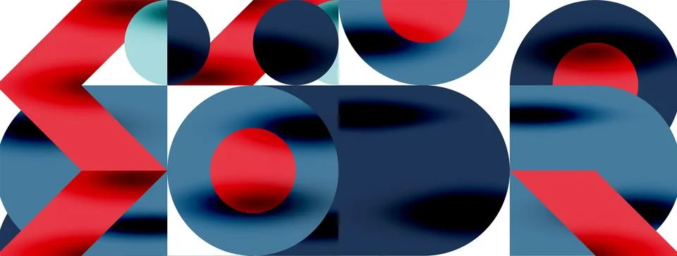 Circle pattern, round elements with lines and arrows composition for wallpaper Stock Illustration