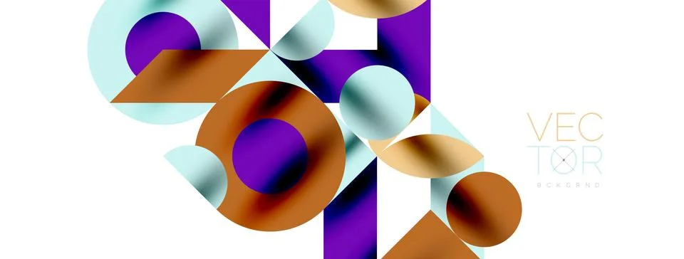 Circle pattern, round elements with lines and arrows composition for wallpaper Illustrazione stock