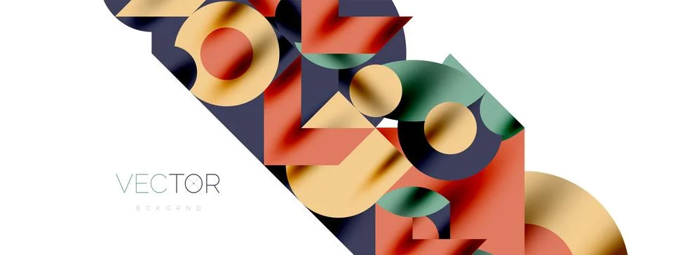 Circle pattern, round elements with lines and arrows composition for wallpaper Stock Illustration