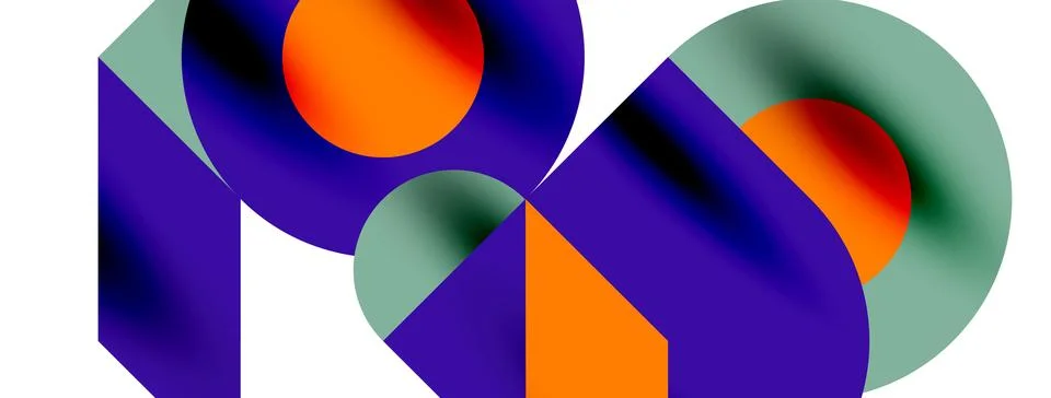 Circle pattern, round elements with lines and arrows composition for wallpaper Stock Illustration