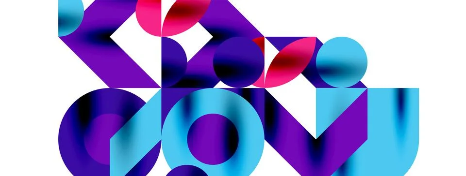 Circle pattern, round elements with lines and arrows composition for wallpaper Stock Illustration