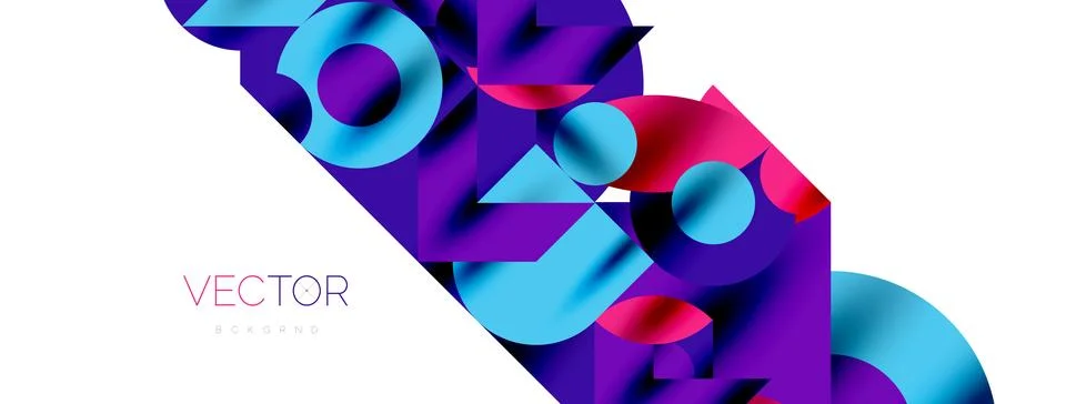 Circle pattern, round elements with lines and arrows composition for wallpaper Illustrazione stock