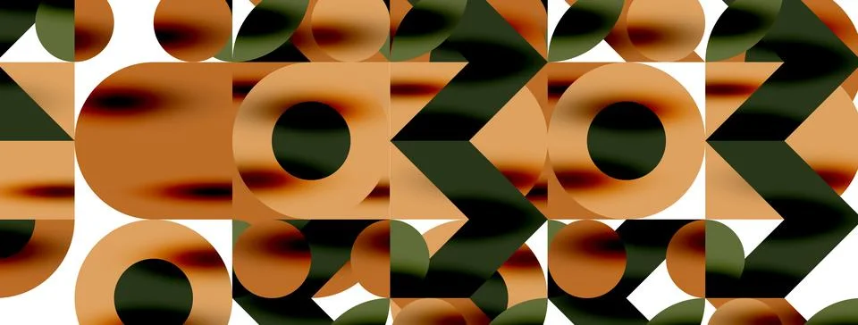 Circle pattern, round elements with lines and arrows composition for wallpaper Stock Illustration