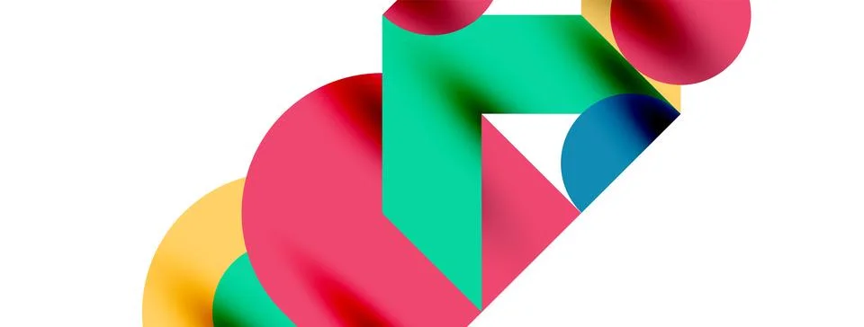 Circle pattern, round elements with lines and arrows composition for wallpaper Illustrazione stock