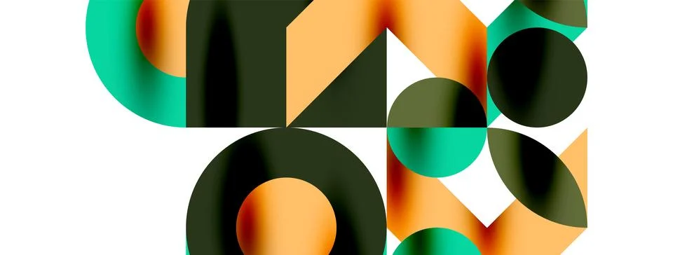 Circle pattern, round elements with lines and arrows composition for wallpaper Stock Illustration