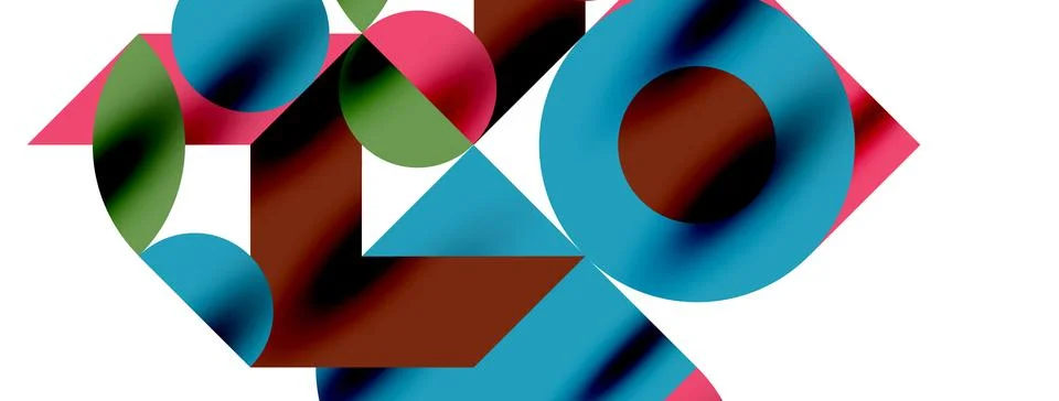 Circle pattern, round elements with lines and arrows composition for wallpaper Stock Illustration