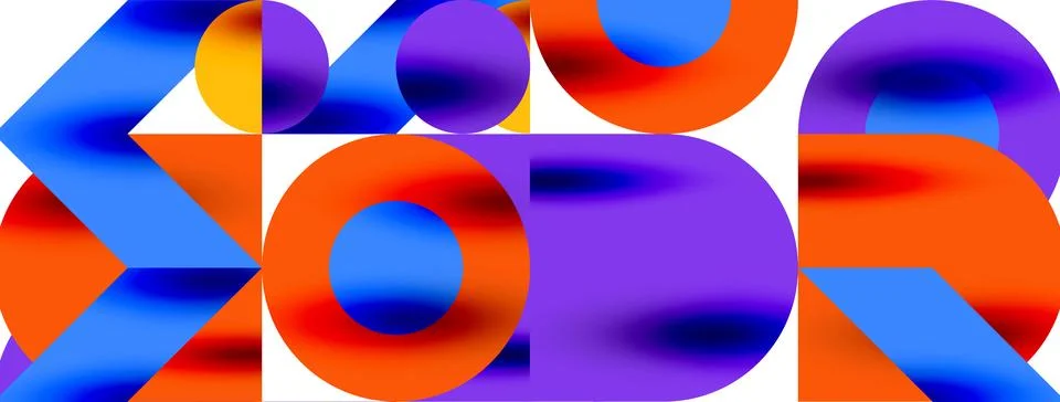 Circle pattern, round elements with lines and arrows composition for wallpaper Stock Illustration