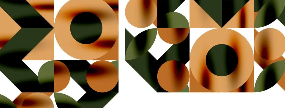 Circle pattern, round elements with lines and arrows composition for wallpaper Stock Illustration