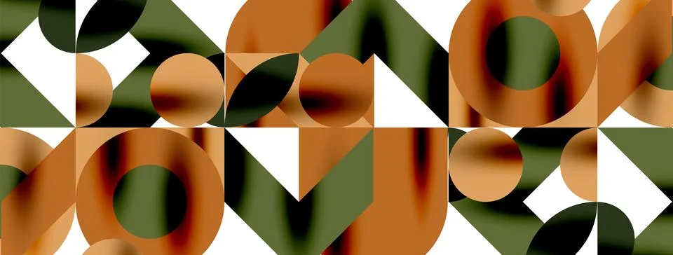 Circle pattern, round elements with lines and arrows composition for wallpaper Stock Illustration