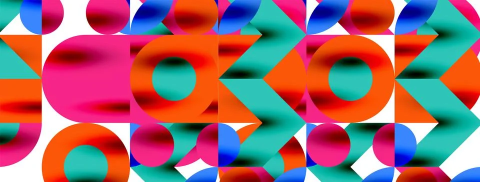 Circle pattern, round elements with lines and arrows composition for wallpaper Stock Illustration