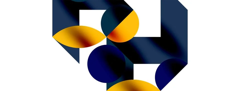 Circle pattern, round elements with lines and arrows composition for wallpaper Stock Illustration