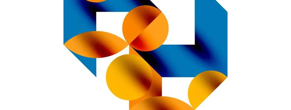 Circle pattern, round elements with lines and arrows composition for wallpaper Stock Illustration