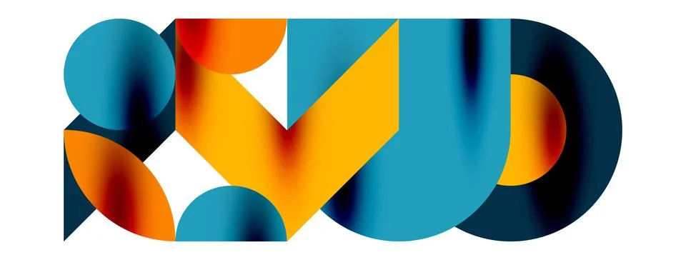 Circle pattern, round elements with lines and arrows composition for wallpaper Illustrazione stock