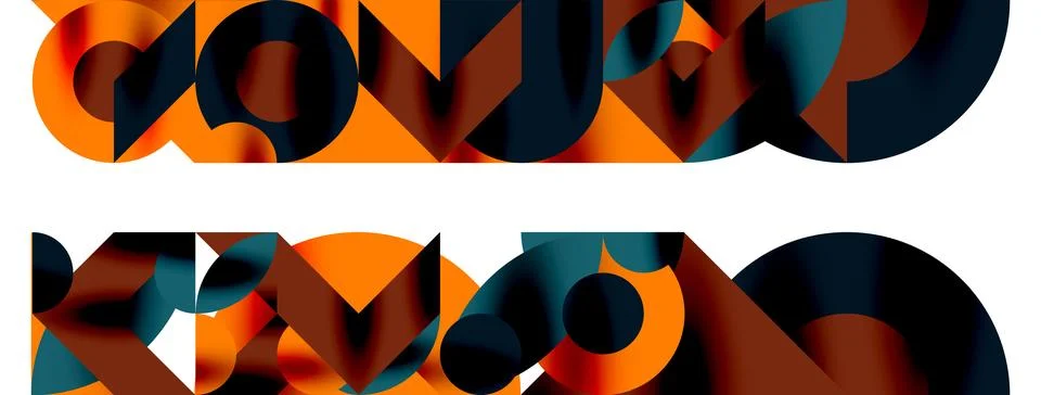 Circle pattern, round elements with lines and arrows composition for wallpaper Stock Illustration