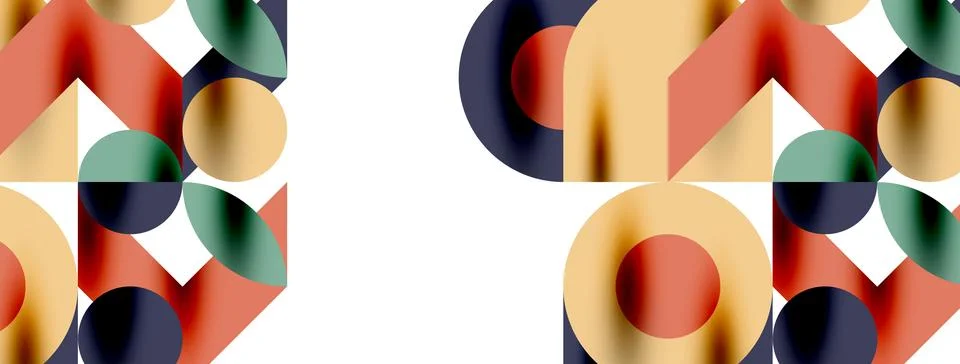 Circle pattern, round elements with lines and arrows composition for wallpaper Stock Illustration