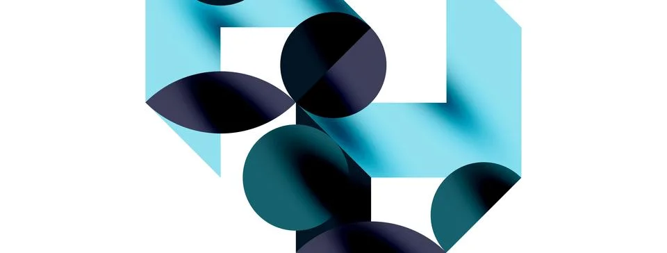 Circle pattern, round elements with lines and arrows composition for wallpaper Stock Illustration