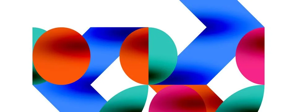 Circle pattern, round elements with lines and arrows composition for wallpaper Stockillustratie