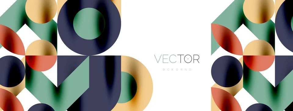 Circle pattern, round elements with lines and arrows composition for wallpaper Stock Illustration