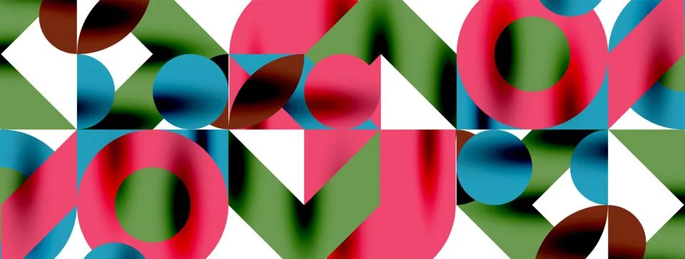 Circle pattern, round elements with lines and arrows composition for wallpaper Illustrazione stock