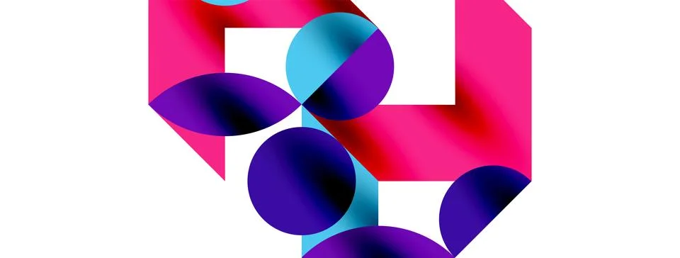 Circle pattern, round elements with lines and arrows composition for wallpaper Stock Illustration