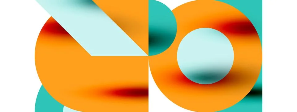 Circle pattern, round elements with lines and arrows composition for wallpaper Stock Illustration