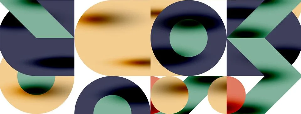 Circle pattern, round elements with lines and arrows composition for wallpaper Stock Illustration