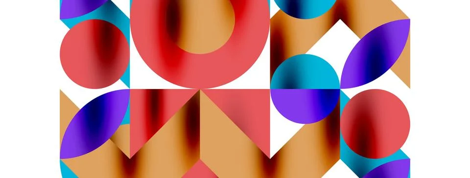 Circle pattern, round elements with lines and arrows composition for wallpaper Stock Illustration