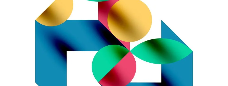 Circle pattern, round elements with lines and arrows composition for wallpaper Stock Illustration