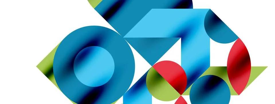 Circle pattern, round elements with lines and arrows composition for wallpaper Stock Illustration