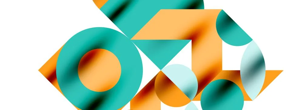 Circle pattern, round elements with lines and arrows composition for wallpaper Stock Illustration