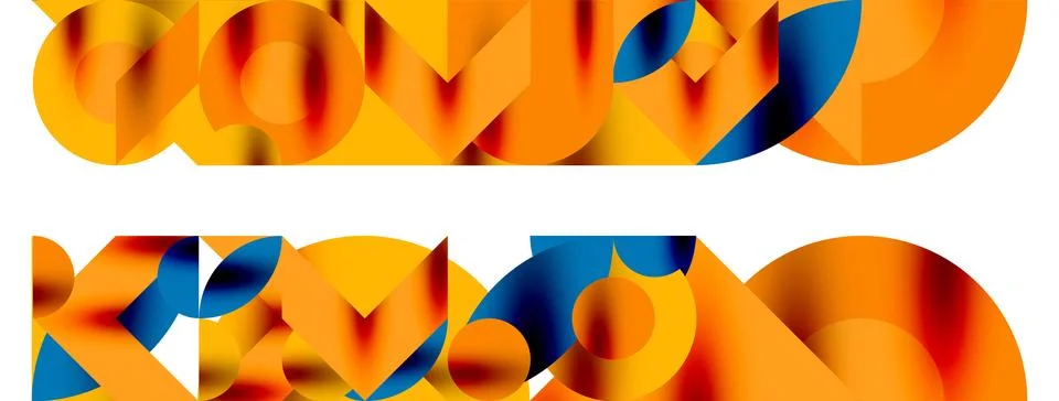 Circle pattern, round elements with lines and arrows composition for wallpaper Stock Illustration