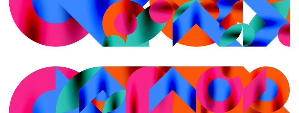 Circle pattern, round elements with lines and arrows composition for wallpaper Stock Illustration