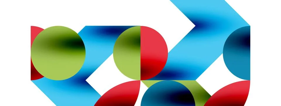 Circle pattern, round elements with lines and arrows composition for wallpaper Stock Illustration