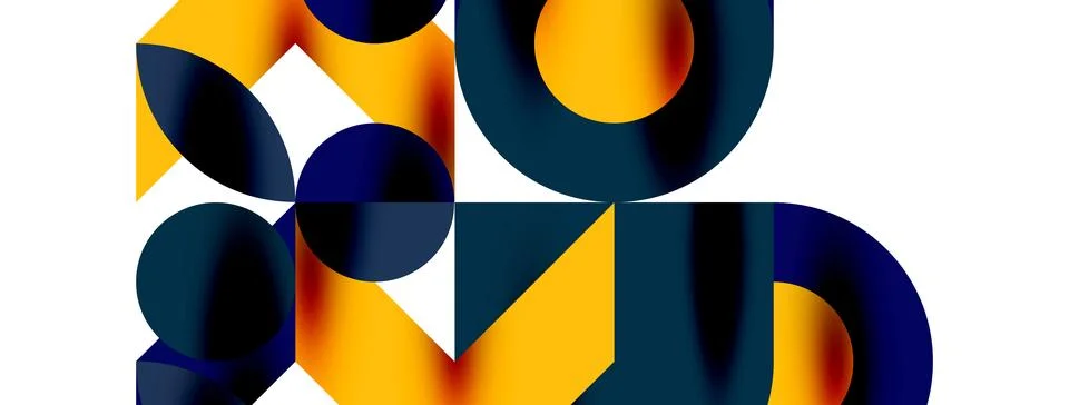Circle pattern, round elements with lines and arrows composition for wallpaper Stock Illustration